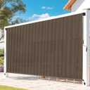Outdoor Roller Shades for Patio, Mocha 10' W x 8' H Cordless Patio Shades Roll Up Outdoor Blinds with Splicing Design, 90% UV Protection for Porch Gazebo Pergola