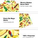 Cinco De Mayo Shirts for Men Mexico Button Down Shirt Hawaiian Tropical Tees Summer Short Sleeve Outfit (Black, S)