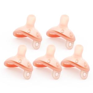 Baby Pacifiers 0-6 Month, Breast Like Shape Soft Silicone Newborn Pacifiers 0-3 Months with Large Air Holes, BPA-Free, 5 Pcs