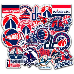 24 PCS Washington American Wizards Basketball Stickers for Water Bottle, Laptop, Bicycle, Computer, Motorcycle, Travel Case, Car Decal Decoration Sticker