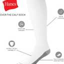 Hanes Men's Crew Socks Pack, 6-pair Pack, Max Cushion Moisture-wicking Stay Dry Athletic Over-the-calf Socks for Men (Black, L)