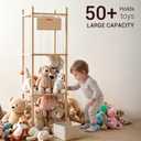 KiddoCood Kids CPC & TIC Certified Stuffed Animal Storage - 3-Tier Natural Solid Wood Plush Toy Organizer & Holder, Corner Solution for Playroom & Nursery, BPA-Free & Zero Glue