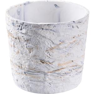 Ekirlin 7 Inch Natural Ore Textures Plant Pot, Resin Outdoor Planters with Drainage Hole, Removable Rubber Stopper and Non-Slip Soft Pad,Weatherproof Decorative Pot for Indoor/Garden Plants