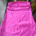 Floerns Women's Cut Out Back Strapless Satin Tube Bodycon Mini Dress, Pink Large