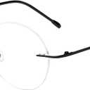 Eyekepper Frameless Reading Glasses Women - Round Rimless Readers Men Black +1.00