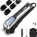 Hair Clippers for Men Cordless&Corded Barber Clippers for Hair Cutting & Grooming Professional Hair Trimmer for Men Rechargeable Hair Trimmer Kit for Household (Silvery)