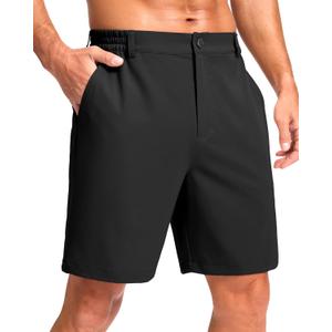 Pudolla Men's Casual Shorts 7"/9"/5" Lightweight Golf Shorts with 3 Pockets Stretch Quick Dry Comfy Work Shorts Size L7/2XL