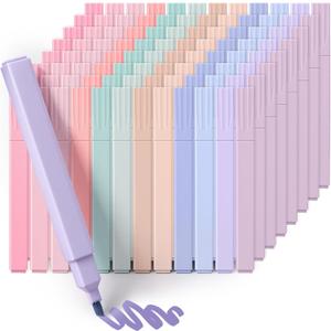 144PCS Aesthetic Highlighters Bulk, Assorted Color No Bleed Chisel Tip Bible Pens, Cute Soft Colorful Marker Pens, Glitter Book Highlighters for Journal Planner Notes Classroom Office Supplies