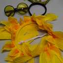 3 Pcs Large Dog Halloween Costume Set Includes Sunflower Headband Outfits Bee Antenna Headband and Bee Sunglasses for Large Dogs Cosplay Costume Accessories Halloween Party Supplies