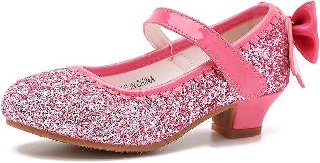 Youdesney Girls Dress Shoes, Mary Jane Flower Girls Shoes, Cute Princess Low Heels for School, Wedding, Party (Toddler/Little Kids/Big Kids) 776-pink 
Little Kid 2Y