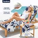Outdoor Lounge Chair Cushion Set of 2, Waterproof Chaise Lounge Cushions for Outdoor Furniture 71 x 22 x 4.7 Inches Non-Slip Patio Pool Lounge Chair Cushions with Ties (Blue Enchantress)