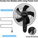 Fanspex 16" Wall Mounted Fan with Auto-oscillation, Timer, Adjust Wind Tilt for Home Garage Workshop Greenhouse Cooling & Air Circulation