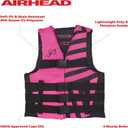 Airhead Trend Life Jacket, Coast Guard Approved, Men's, Women's and Youth Sizes, Pink - S/M