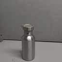 Uninsulated Stainless Steel Water Bottle, Single Wall, with Carrying Loop, 17oz Leak Proof Wide Opening No Plastic, Metal Bottles Container for Cyclists Sports Beach Goers Runner Hiker Picnics, Silver