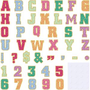 176 Pcs 7 Inch Large Bulletin Board Alphabet Letters and Numbers with 340 Pcs Adhesive Dots, Big Paper Letters Cutouts for Classroom School Bulletin Board Chalkboard Decor(Colorful)