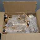 Mumufy 4 Pcs Gold Crystal Candle Holders Crown Candlestick 13.8 Inches Tealight Holders Metal Candelabra Vintage Votive Candlesticks Elegant Candle Centerpiece for Wedding Festival Dining Table Decor