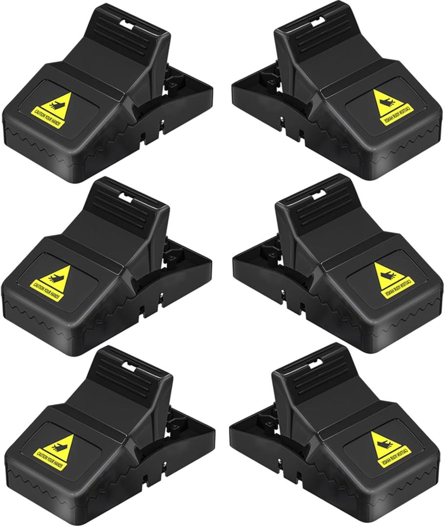 Rat Traps Outdoor Fast Kill: Large Mouse Traps Indoor for Home that Work - 6 Pack Easy Set Rats Trap for Outside, Professional Reusable Chipmunk Killer Quick Snap Traps with Detachable Bait Cup