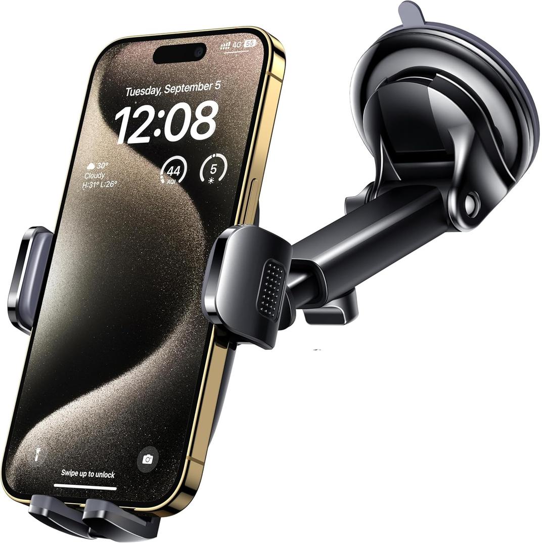 Car Phone Holder Mount Phone Mount for Car Windshield Dashboard Universal Hands Free Automobile Cell Phone Holder Fit for iPhone Smartphone Camera Mounts