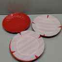 vicrays Ceramic Dinner Plates Set, 10 Inch, Microwave, Oven, Dishwasher Safe, Round, Porcelain Fluted Suitable for Steak, Pasta, Pizza, Home, Restaurant - Set of 3 Red