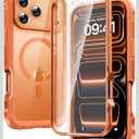 Diaclara Magnetic Designed for iPhone 17 Pro Max Case Full Body Bumper,[Compatible with MagSafe] Military Drop Proof Cover with Built-in Touch Sensitive Anti-Scratch Screen Protector,Orange