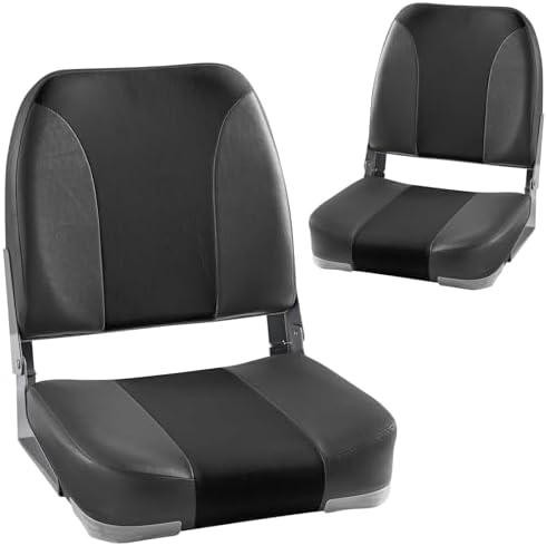 2pcs Boat Seating Grey and Black Low Back Finsh Boat Chairs