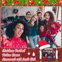 Chunful 12 Pcs Football Ornaments for Christmas Tree Decorations Wooden Christmas Picture Frames with Santa Hats and Jute Twine Xmas Photo Ornament Gifts for 1.57 x 2.36 Inch Photos Sports Player Team