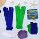 Couples Halloween Costume for Adult, 8PCS Funny Couples Costume Accessories with Seashell Bra Hat Gloves and Belts for Men Women Green