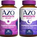 AZO Menopause Relief Gummies Daytime & Nighttime Bundle (60 Ct) – Estrogen‑Free Support for Hot Flashes, Night Sweats & Better Sleep, Menopause Symptom Relief for Day and Night, BBD 09/2026