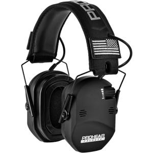 PROHEAR 022 Upgraded Electronic Shooting Earmuffs with Gel Cooling Ear Cushions - 29dB SNR Noise Reduction for Hunting & GunRange, 5X Sound Amplification, 4 Omnidirectional Mics, HD Speakers,Black