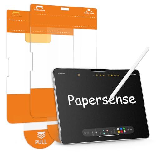 OMOTON PAPERSENSE Paper Screen Protector for iPad Pro 11 Inch 6/5th Gen M5 2025/M4 2024, Write like on Paper, Matte Tempered Glass with Dust-free Installation Tray, Anti-glare, Apple Pencil Support, 1PCS