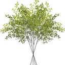 4Pcs Artificial Greenery Stems, 43.3" Fake Nandina Stems Plants Faux Leaf Twig Branches for Indoor Desk Office Shop Home Table Vase Spring Decor