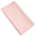 Solid Changing Table Pad Cover Cradle Sheet, Fits 32"/34''x16 Contoured Diaper Changing Pad, Ultra Soft Cozy Dots Plush Changing Table Covers, Breathable Wipeable Removable (Light Pink)