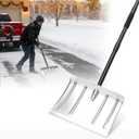 Snow Pusher Shovel for Driveway - 67" Ergonomic Snowplow Remover Push Shovels, Reinforced Aluminum Blade,Heavy Duty Wide Large Scoop for Snow Removal,Plow, Metal Shovel for Winter Driveway,Deck,Car
