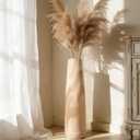Tall Wooden Floor Vase for Pampas Grass – 22" Solid Wood Decorative Vase