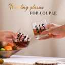 JOVGANK His and Hers Drinking Glasses Set Of 2, Wedding Gifts for Couples, Bridal Shower Gifts, Mr and Mrs Gift, Anniversary, Engagement Couple Drinking Glass for Him Her