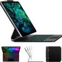 typecase Keyboard Case for iPad Air 13(M3 2025 / M2 2024) and iPad Pro 12.9 (6th, 5th, 4th, 3rd Gen),Magic Keyboard for iPad Pro 12.9,Keyboard Case with Multi-Touch Trackpad, 11 Colors Backlight,Black