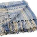 DII Braided Striped Decorative Throw Blanket, 50x60, Stonewash Blue