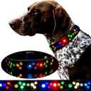 Subversive USB-C led Light up Dog Collar,Star Running LED Design Comfortable and Soft Material,Multicolored Lighting (Black, XL(19.7-23.6"))