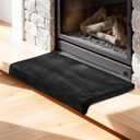 Fireplace Baby Proofing Mat 18 x 14 Inch Soft Fireplace Guard with Non-Slip Backing, L-Shaped Design for Hearth Protection(Black)