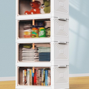 YFXCVSL 4 Tier Plastic Storage Bins with Lid 24QT, Stackable Storage Containers with Wheels, Folding Storage Boxes, Collapsible Storage Bins, Closet Organizers and Storage for Living Room,Office,Dorm