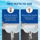 2 x Bathroom Sink Stopper with Hair Catcher, Universal Pop-Up Drain Strainer for 1.1"2.36" US Standard Sink Drain Hole, Anti-Clog Basin Stopper with Removable Stainless Steel Strainer Basket (Cross Bore)