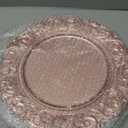 Yinder Set of 12 Antique Charger Plates 13 Inch Plastic Vintage Plate Chargers Decorative Embossed Chargers Engraved Baroque Rim Elegant Tableware Decoration for Dinner Table Wedding (Rose Gold)
