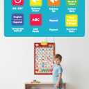 Bilingual English & Spanish Interactive Alphabet Wall Chart (2026 Model) Talking ABC Letters, Numbers 123 & Music Learning Poster Educational Toy for Toddlers & Kids Ages 3+