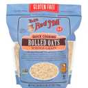 Bob's Red Mill Gluten Free Quick Cooking Rolled Oats, 28oz (Pack of 4) - Non GMO, Whole Grain, Vegan, Kosher (EXP 09/21/27)