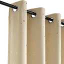 MANGATA CASA Star Blackout Curtains for Bedroom- Nusery Window Curtain 2 Panel Sets with Grommet Room Darkening Curtains Drapes for Living Room 63 Inch Length (Beige,52x63in)