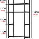 3-Tier Over the Toilet Storage, Metal Bathroom Shelve, Over Toilet Bathroom Organizer, Space Saver Bathrooms Shelve for Restroom Laundry Balcony, Black