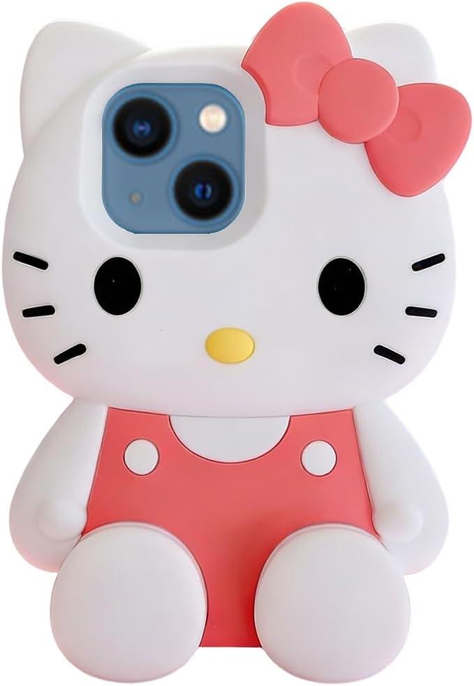 Anime Cat Soft Silicone Case for iPhone 13/14/15,Fashion Kawaii Soft Silicone Animal tective Gel Shockof Gel Back Cover