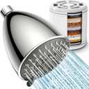 HOPOPRO 2-In-1 Filtered Shower Head, 5-mode High Pressure Shower Head and Pre-installed 18-stage Filter Cartridge for Hard Water Multi-Stage Water Softener Showerhead