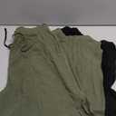 2 Pcs Women's Wide Leg Pants, Casual Linen High Waisted Cropped Trousers with Pockets Drawstring Loose Palazzo Pants,XXL