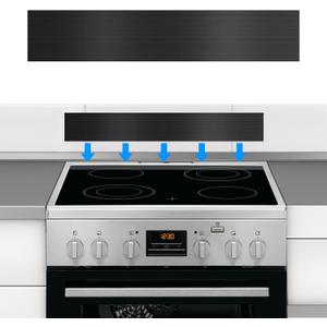 11NBBKGDDS Self-Adhesive Front Control Range Stainless Steel Backguard, 29.75" 4.75" Stainless Steel Backsplash Guard for Most Brands of Stove, Black